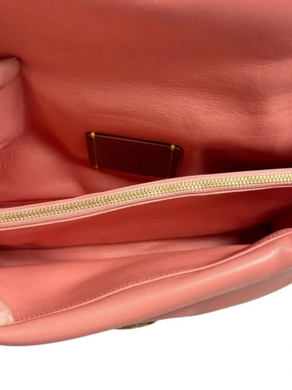 Sold tabby Coral Pink Leather Shoulder Crossbody Bag